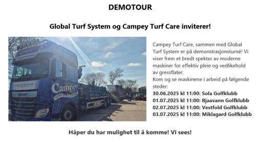Global Turf System og Campey Turf Care inviterer
